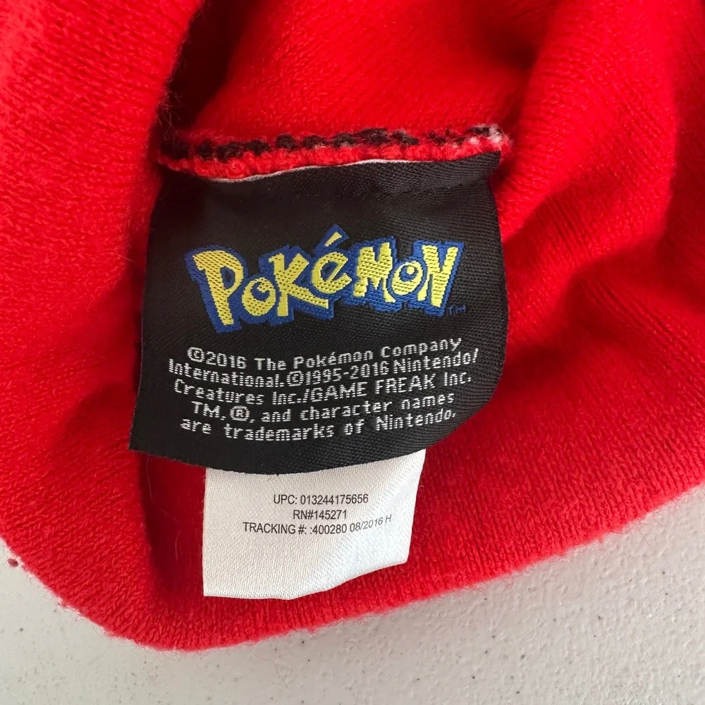 Pokemon Pikachu Beanie Hat Black‎ Red Blue Youth Size 4-16 Winter Warm